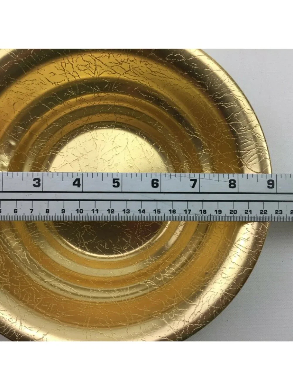 Vintage 60s West Bend Aluminum Round Bowl Decorative Gold Tabletop Accent Decor